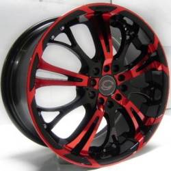 White Diamond W667 Black and Red Wheels