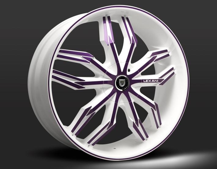 Lexani Arte White and Purple Wheel.