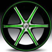 Lexani LX-6 Machined Black w/Green Inserts